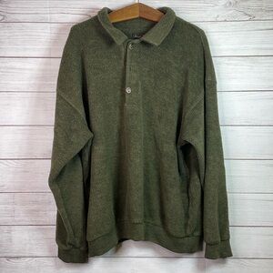 Men’s Vintage Straight Down Half Button Up Sweatshirt